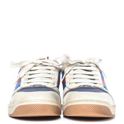 Gucci Nubuck Mini GG Monogram Web Mens Screener Sneakers 8 London Blue Dusty Milk 2 of 14