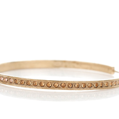 Chanel Crystal CC Hoop Earrings Pale Pink Gold 6 of 6