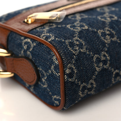 Gucci New Denim GG Monogram Dollar Calfskin Mini Ophidia Shoulder Bag Blue Tea Cuir Epilog 8 of 9