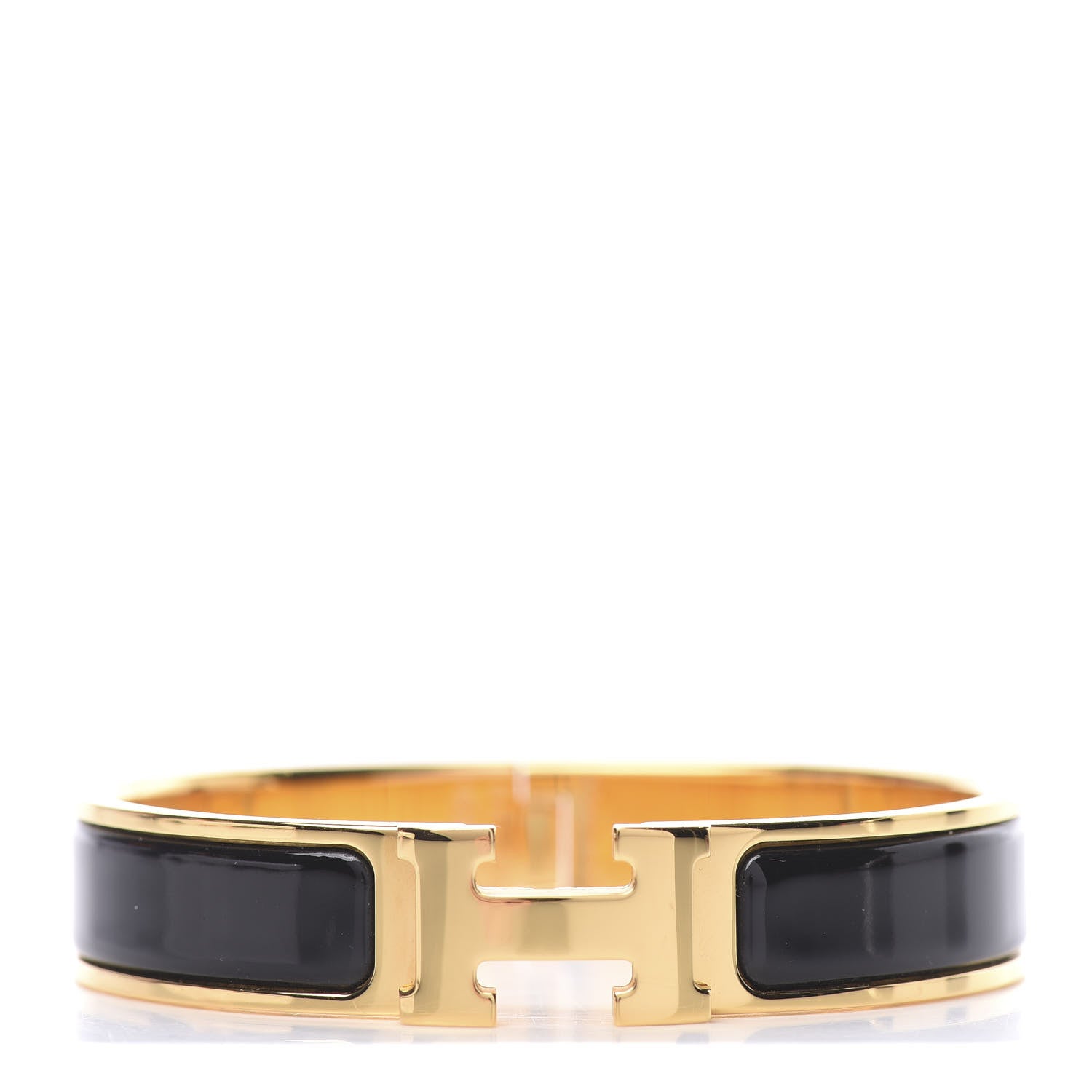 Hermes Enamel Narrow Clic Clac H Bracelet PM Black 1 of 5