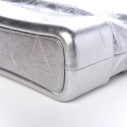 Chanel Metallic Lambskin Calfskin Quilted Medium Gabrielle Hobo Silver 9 of 9