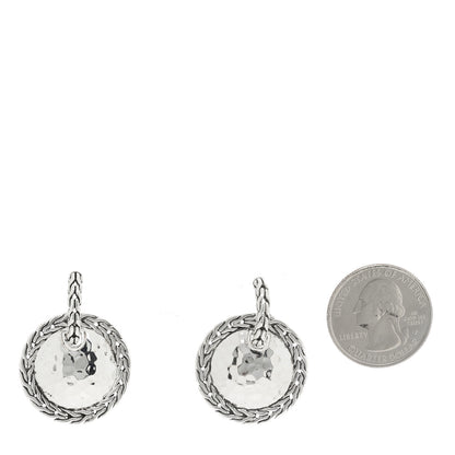 John Hardy Sterling Silver Classic Chain Hammered Disc Drop Earrings 2 of 4