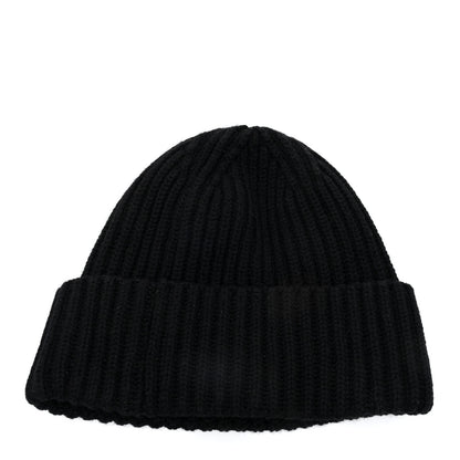 Chanel Cashmere Beaded Sequin Logo Beanie Hat Black 3 of 5