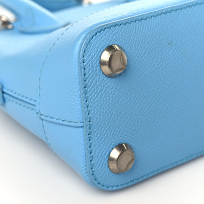 Balenciaga Signature Grained Calfskin Logo XXS Ville Top Handle Bag Baby Blue Black 8 of 9
