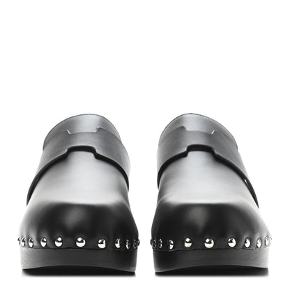 Hermes Calfskin Calya Mules 37 Black 2 of 4