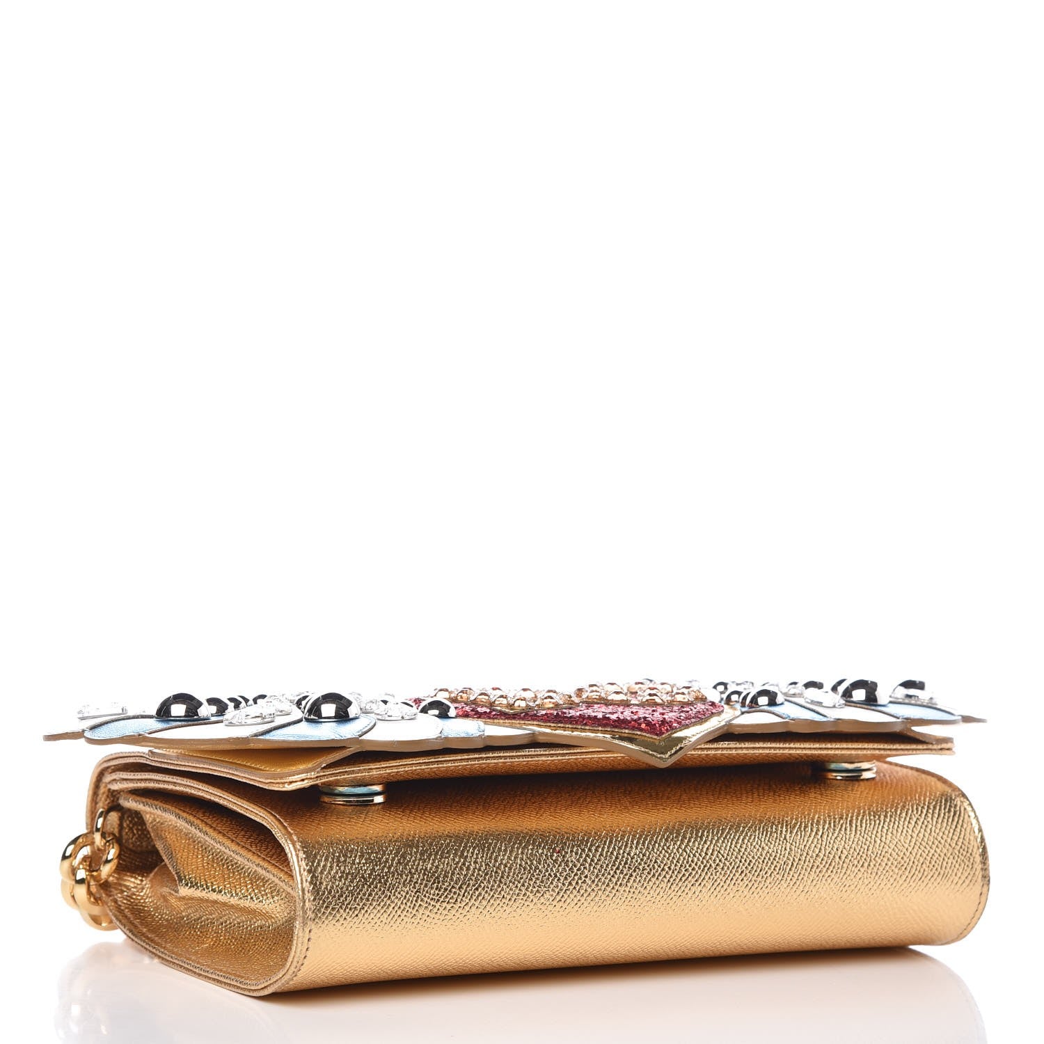 Dolce & Gabbana Dauphine Heart DG Shoulder Bag Gold 4 of 7