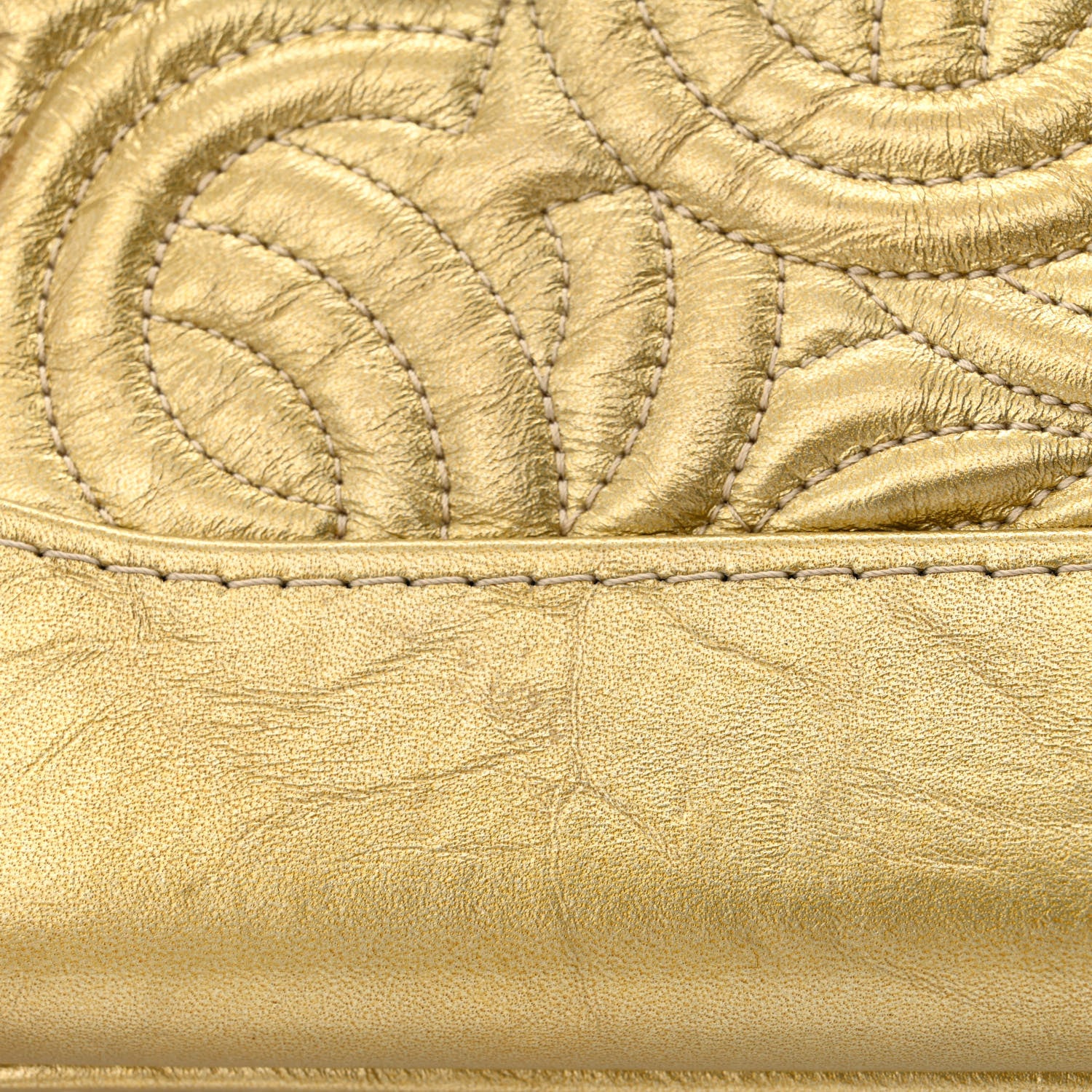 Chanel Metallic Aged Calfskin CC Quilted Small Gabrielle Hobo Gold 11 of 14