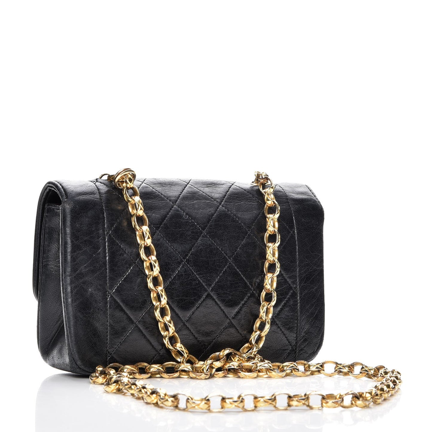 Lambskin Quilted Small Single Flap Black