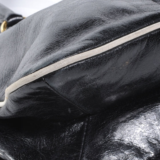 Vitello Shine Borsa Cerniera Black Talco