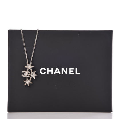 Chanel Crystal Bead CC Star Necklace Silver 5 of 5