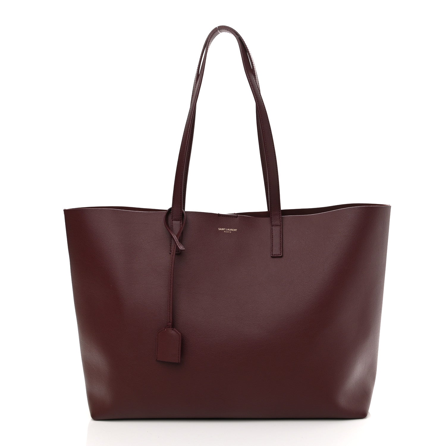 Saint Laurent Calfskin Large Shopping Tote Bordeaux 2 of 13