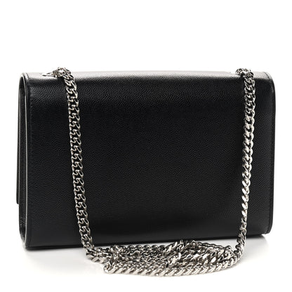 Saint Laurent Grain De Poudre Small Monogram Kate Satchel Black 3 of 9