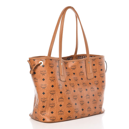 MCM Visetos Medium Liz Reversible Shopper Tote Cognac 5 of 14