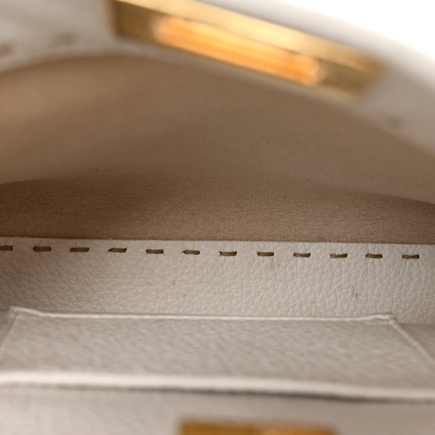 Fendi Cuoio Romano Selleria Mini Peekaboo Iconic Satchel White 5 of 14