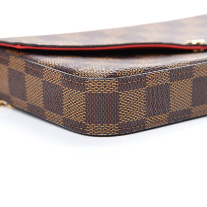 Louis Vuitton Damier Ebene Pochette Felicie Chain Wallet 11 of 14