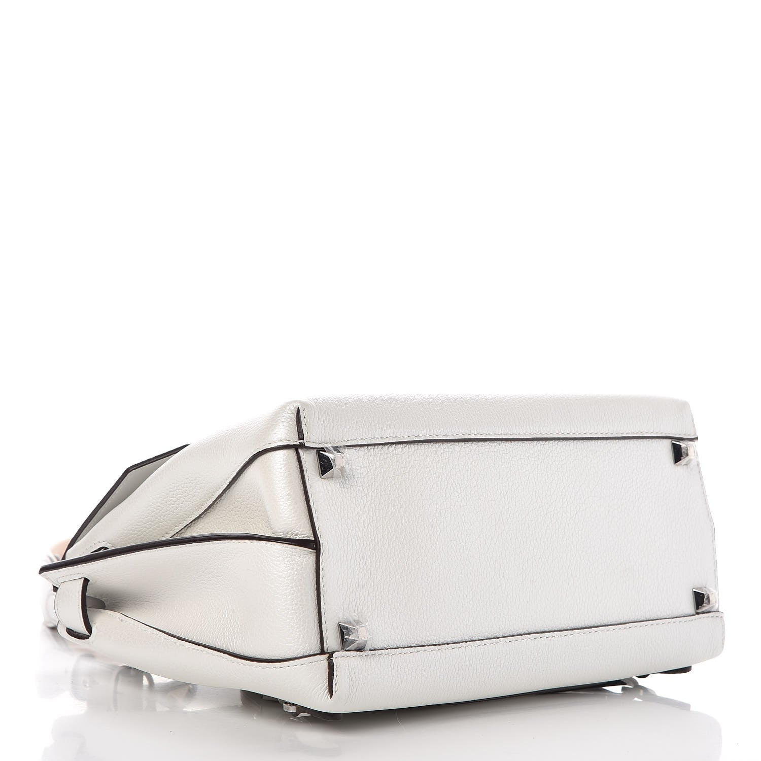MCM Grained Calfskin Medium Milla Convertible Backpack White Flake 5 of 8