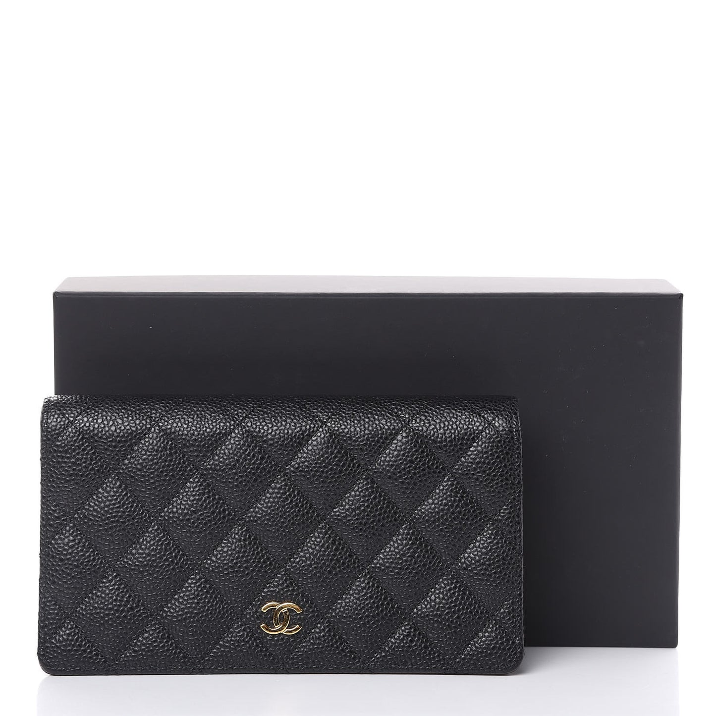 Caviar Quilted Yen Wallet Black