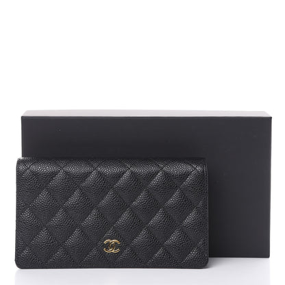 Chanel Caviar Quilted Yen Wallet Black 9 of 9