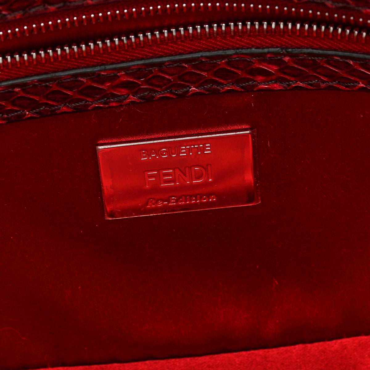 Fendi Sequin Snakeskin Re-Edition Baguette Pink 5 of 8