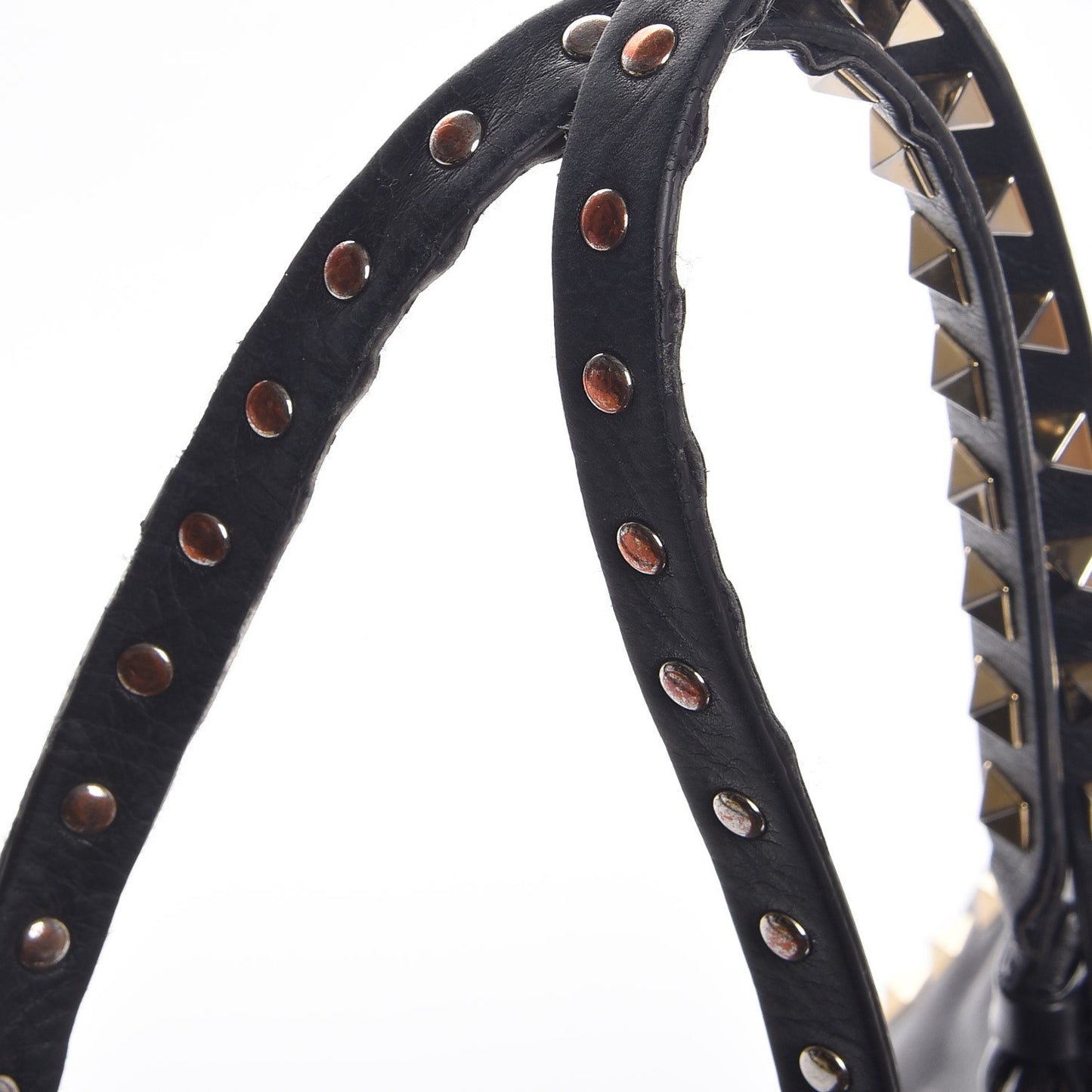 Vitello Medium Rockstud Tote Black