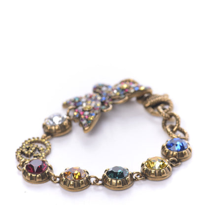 Gucci Crystal Butterfly Bracelet Aged Gold Multicolor 3 of 6
