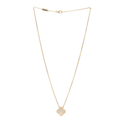 Van Cleef & Arpels 18K Yellow Gold Mother of Pearl Vintage Alhambra Pendant Necklace 3 of 5