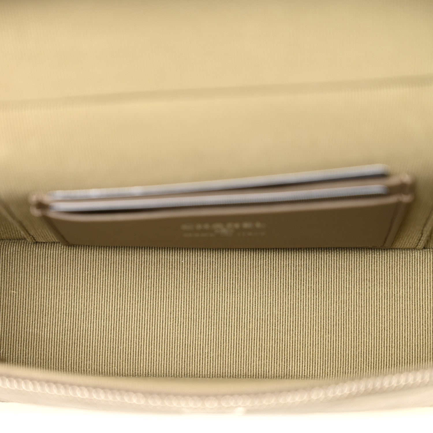 Chanel Caviar Quilted Top Handle Slim Vanity With Chain Dark Khaki 6 of 11
