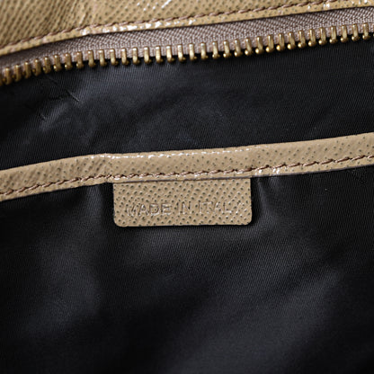 Burberry Patent London Grainy Calfskin Satchel Beige 6 of 23
