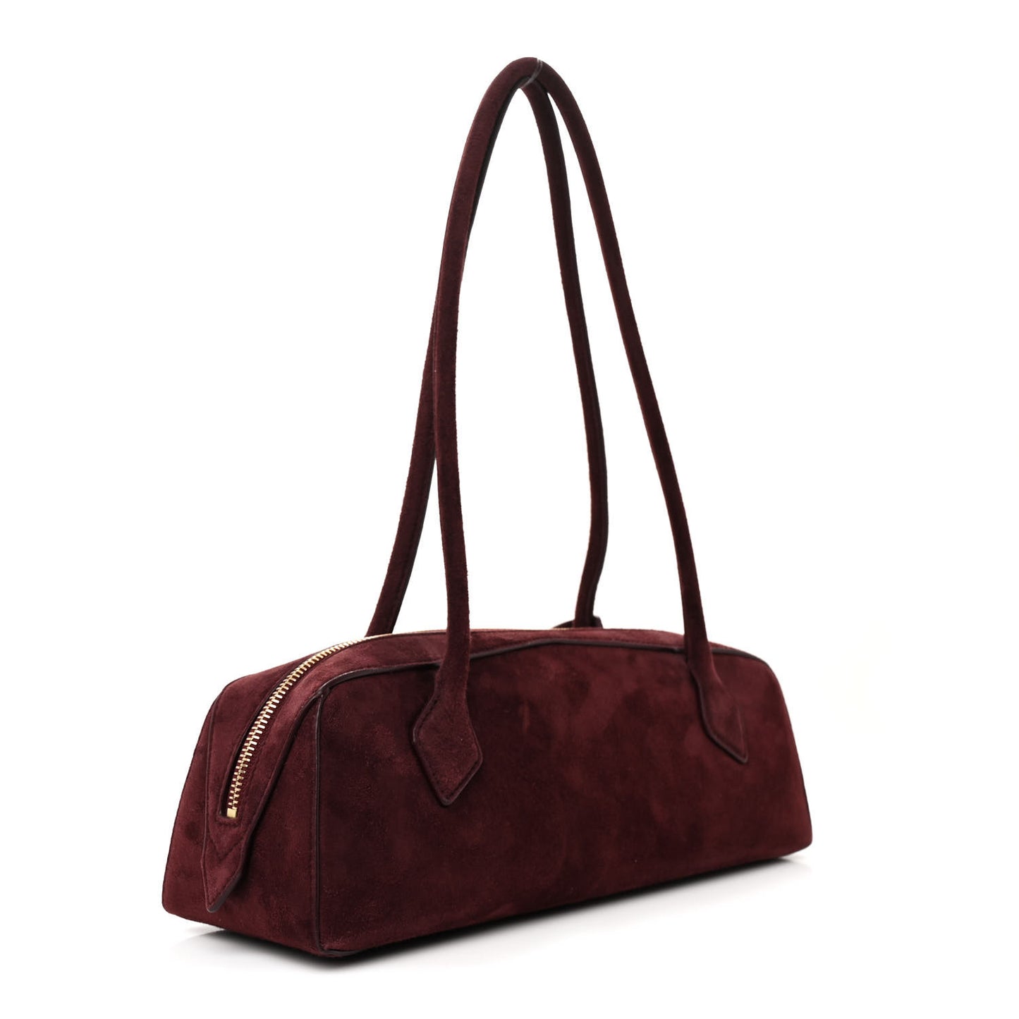 Suede Goatskin Medium Le Teckel Bag Rouge Grenat