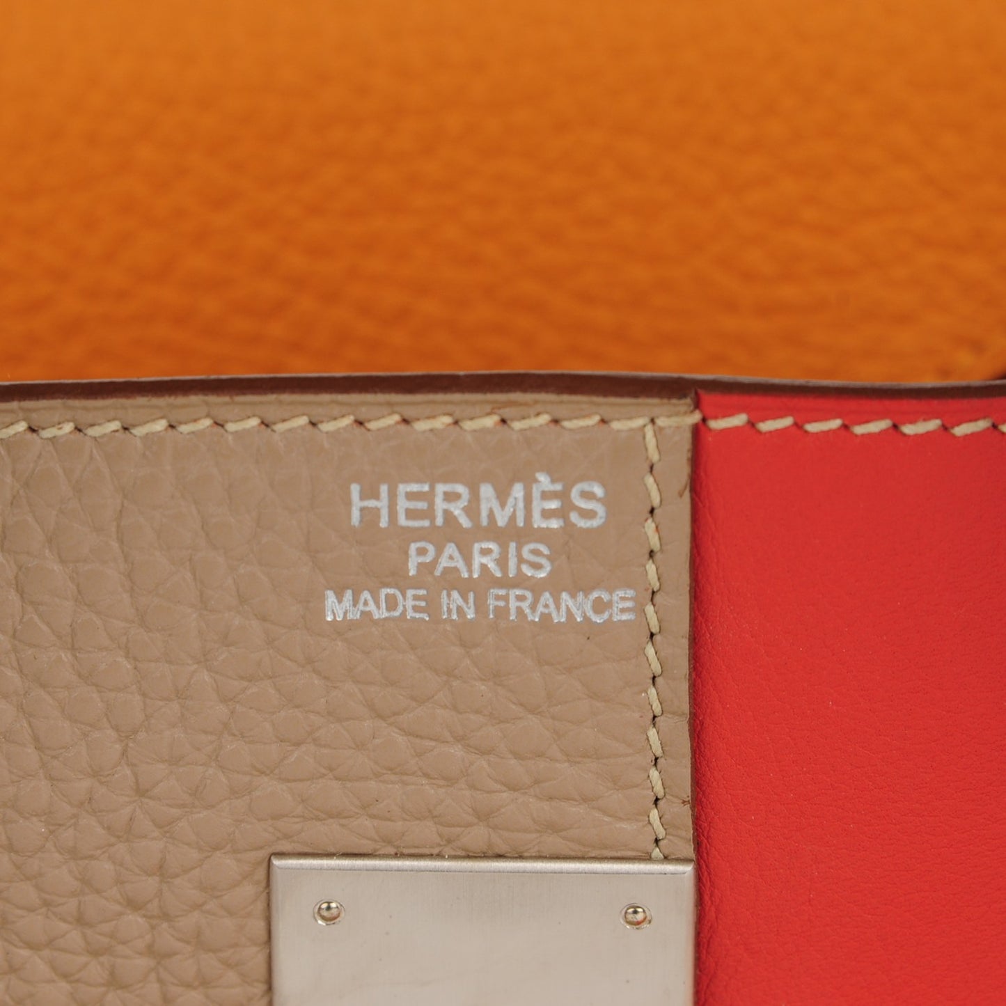 Taurillon Clemence Swift Tri-Color Birkin 35 Sanguine Gris Tourterelle Moutarde