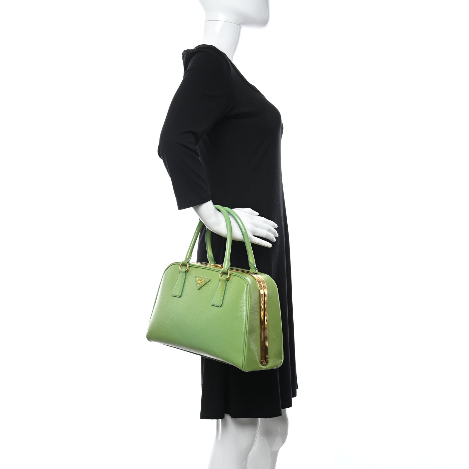 Prada Saffiano Vernice Pyramid Bag Acquamarina 2 of 12