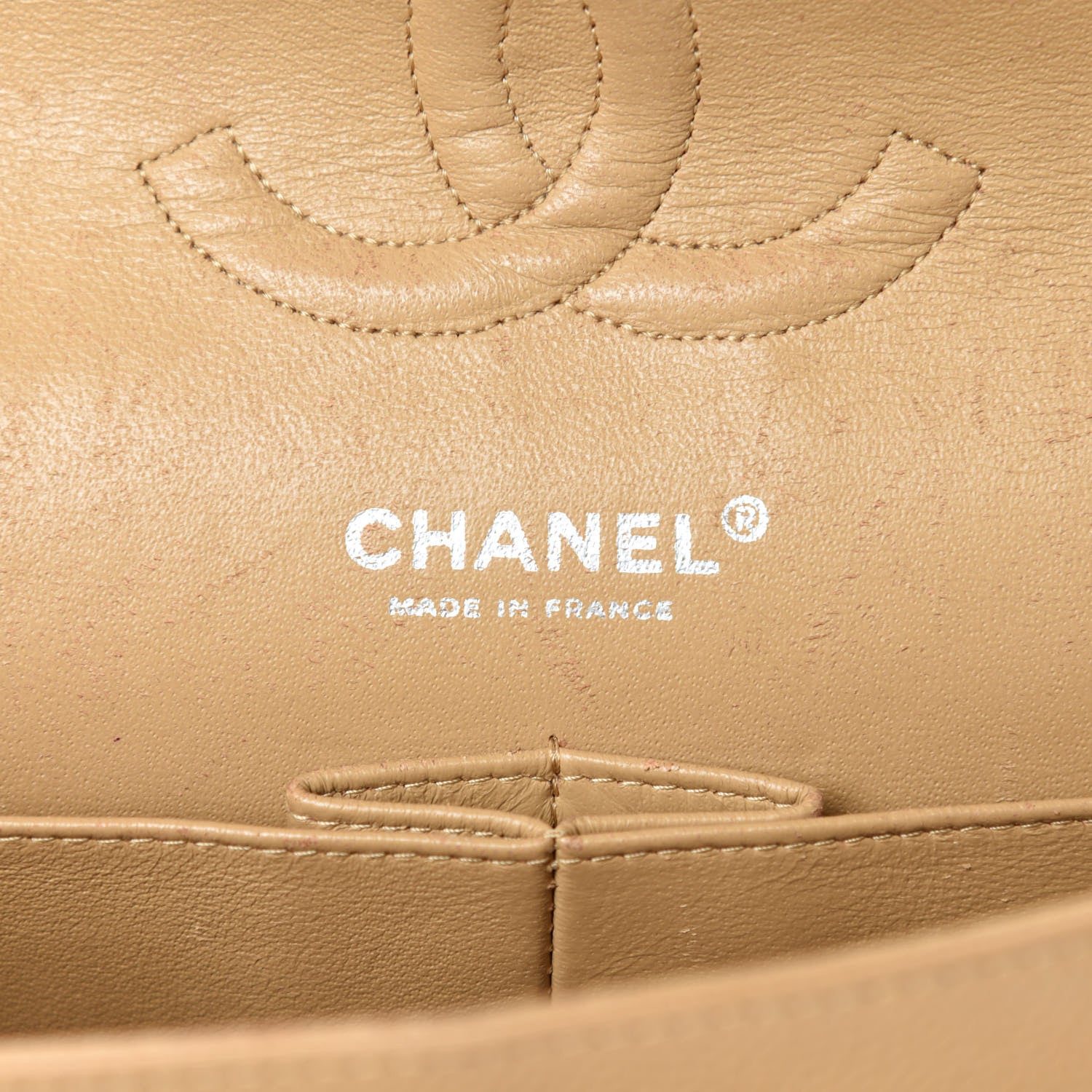Chanel Caviar Quilted Medium Double Flap Beige 16 of 18
