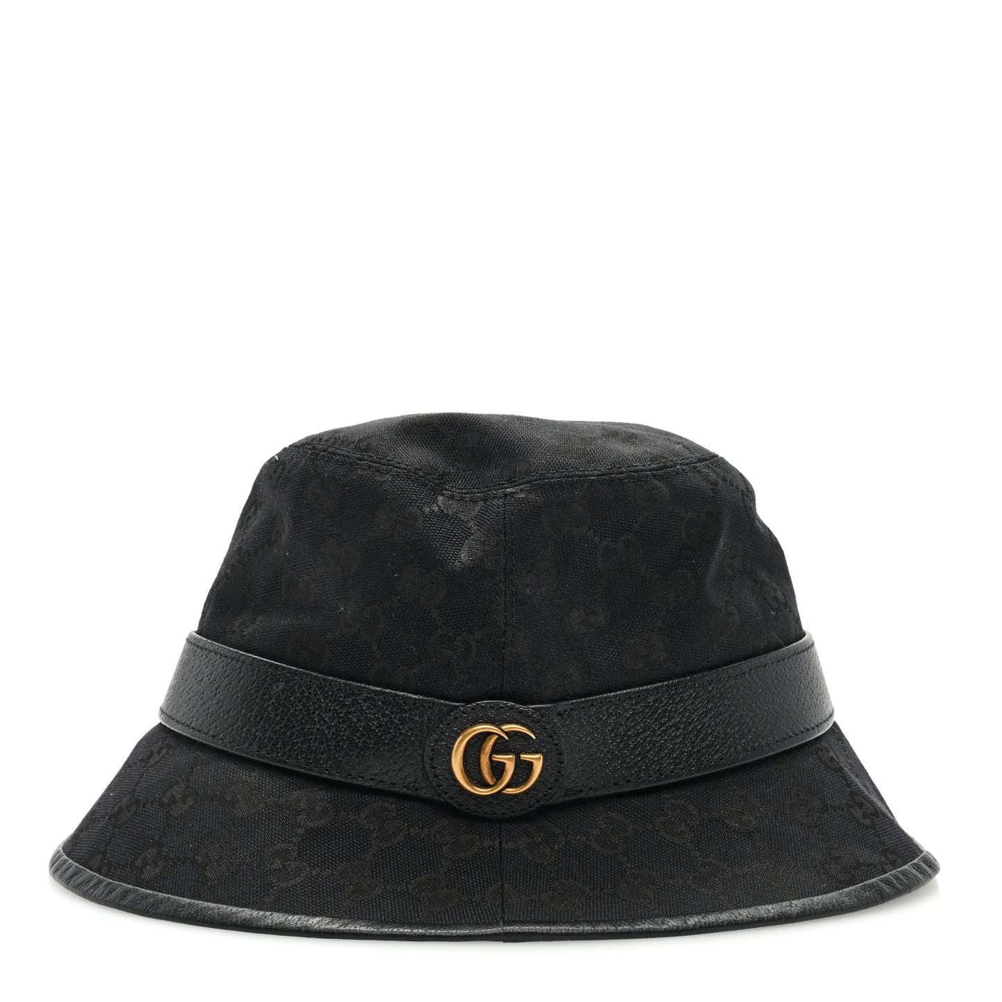Monogram Textured Dollar Calfskin GG Jago Bucket Hat L Black