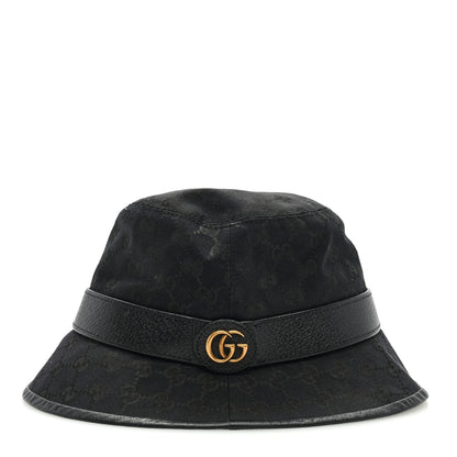 Gucci Monogram Textured Dollar Calfskin GG Jago Bucket Hat L Black 5 of 8