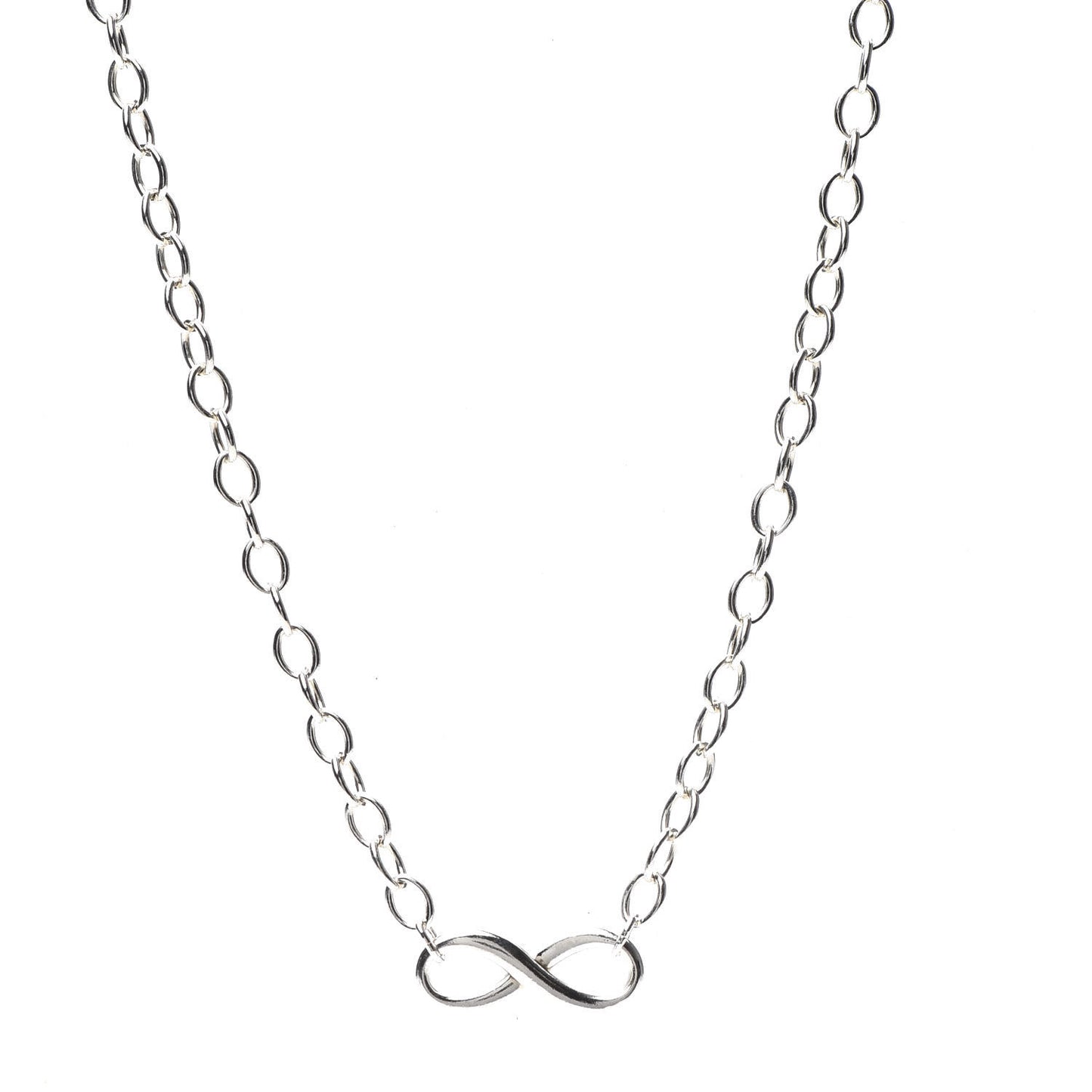 Sterling Silver Narrow Infinity Link Necklace