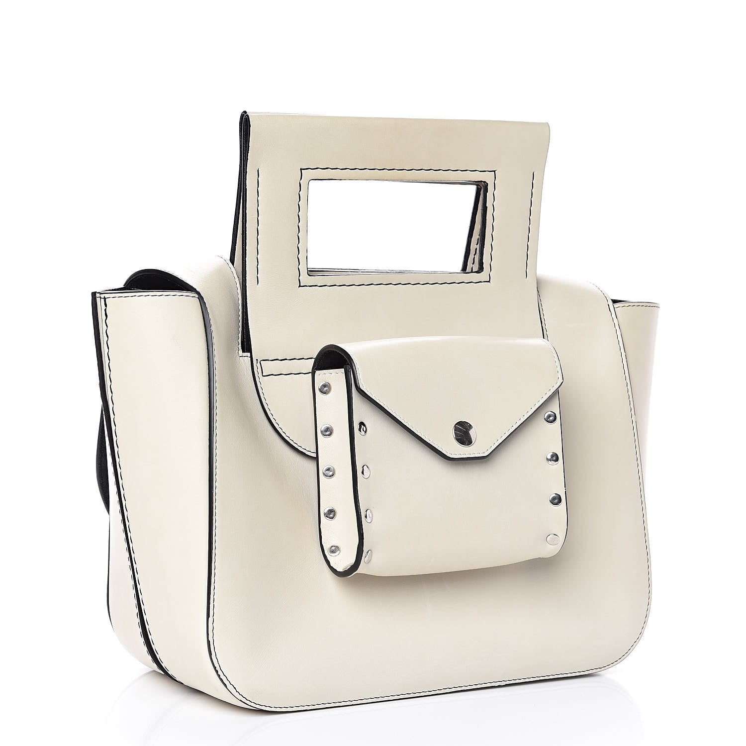Celine Natural Calfskin Small Square With Pocket White 3 of 16
