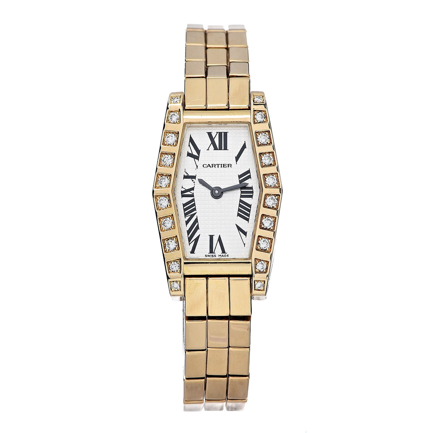 18K Yellow Gold Diamond 18mm Lanieres Quartz Watch