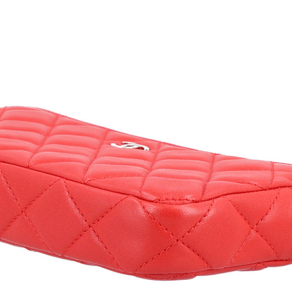 Chanel Lambskin Quilted Small Clutch With Chain Red 12 of 12