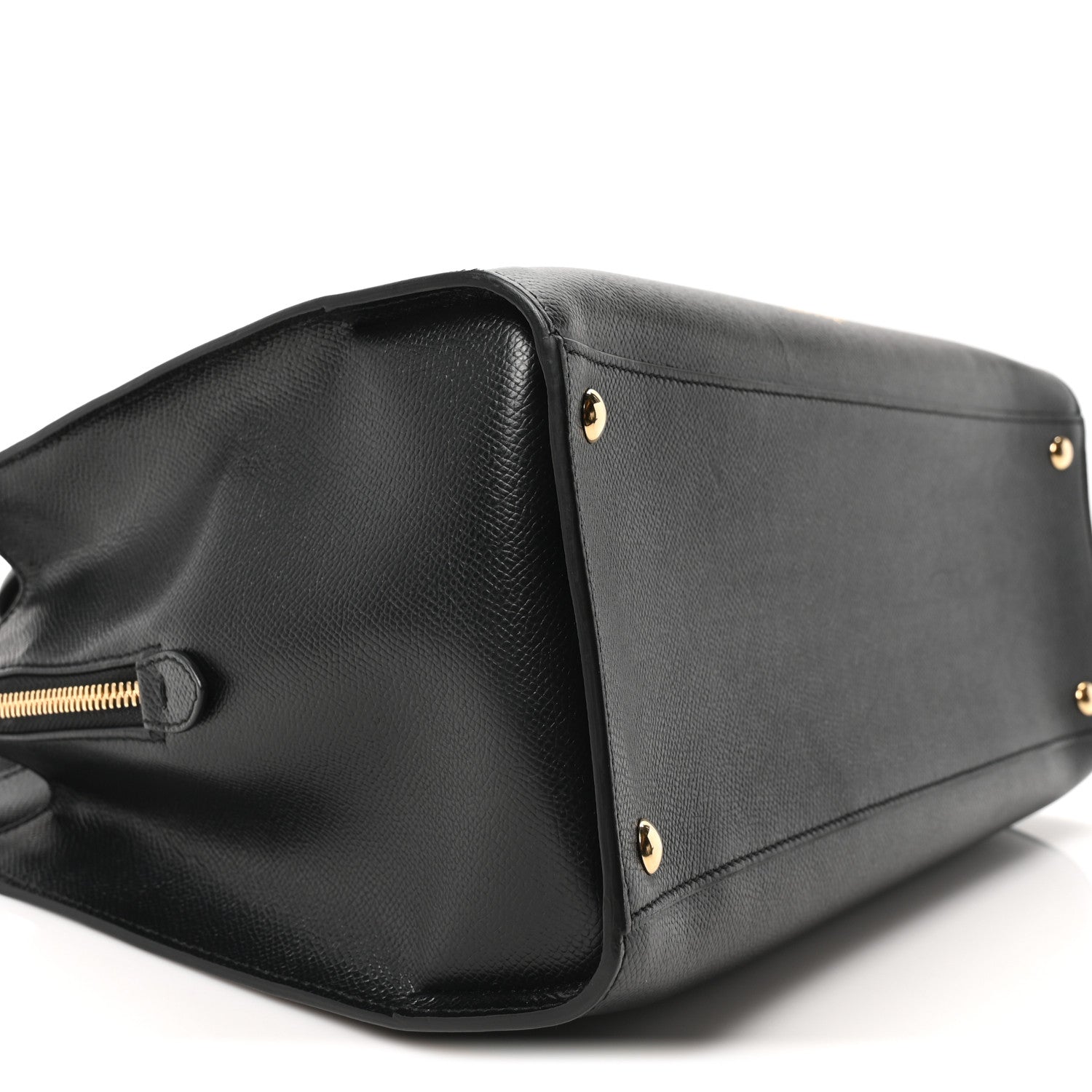 Salvatore Ferragamo Hammered Calfskin Today Satchel Black 1823460