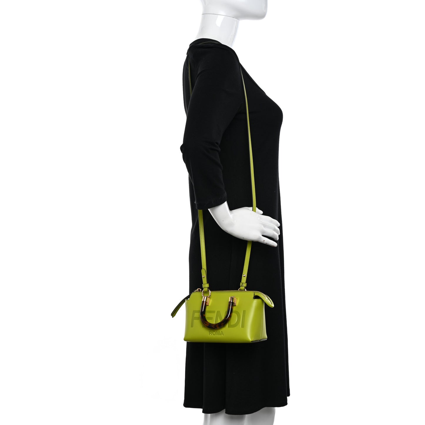 Vitello King Plexiglass Logo Embossed Mini By The Way Top Handle Boston Bag Wasabi