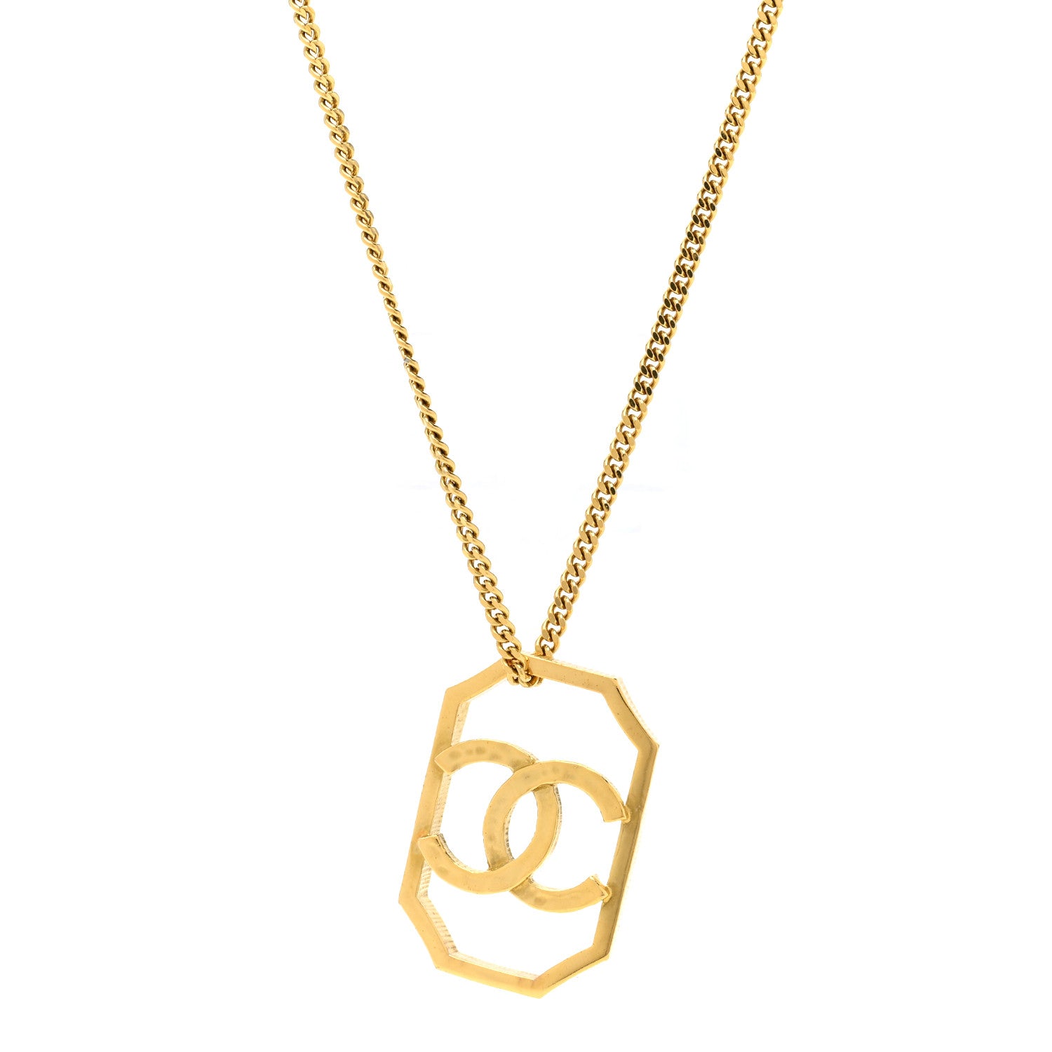 Chanel Metal CC Chain Pendant Necklace Gold 4 of 6