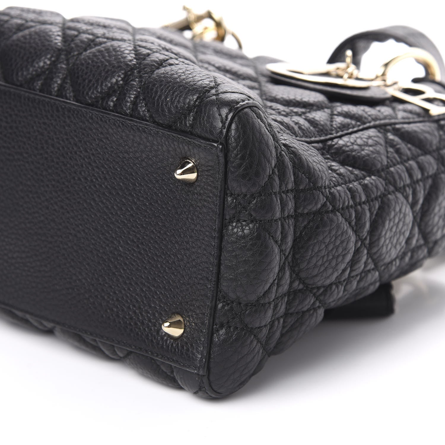 Christian Dior Grained Calfskin Cannage Medium Supple Lady Dior Black 9 of 10