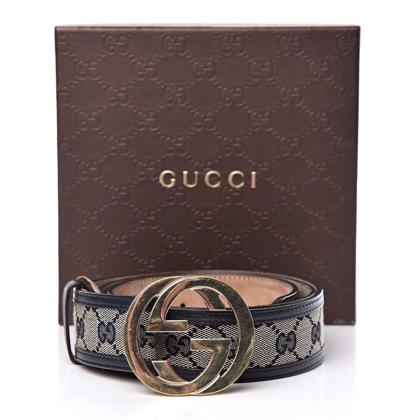 Monogram Interlocking G Belt 100 40 Navy