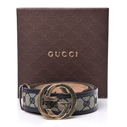 Gucci Monogram Interlocking G Belt 100 40 Navy 11 of 11