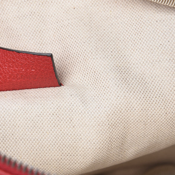 Grained Calfskin Logo Belt Bag Hibiscus Red