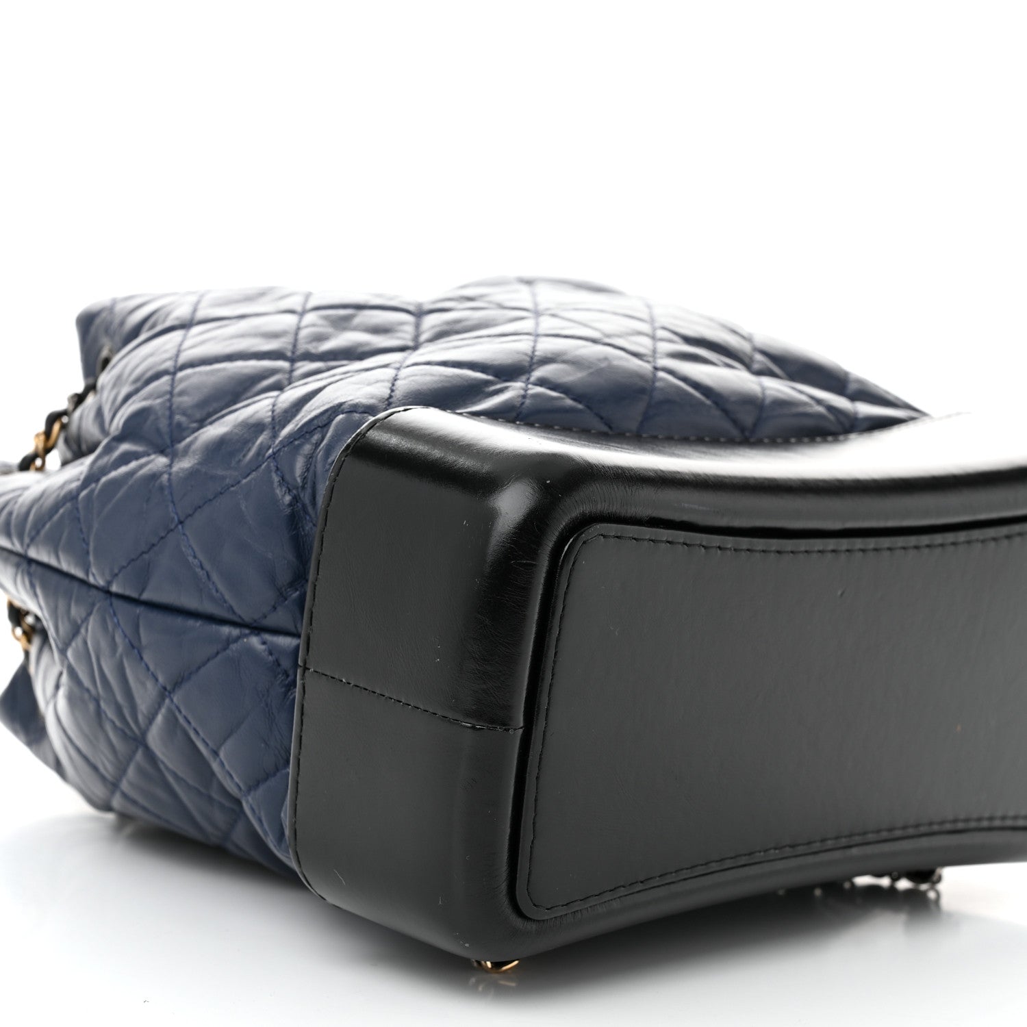 Chanel Aged Calfskin Quilted Gabrielle Backpack Navy Black 9 of 12