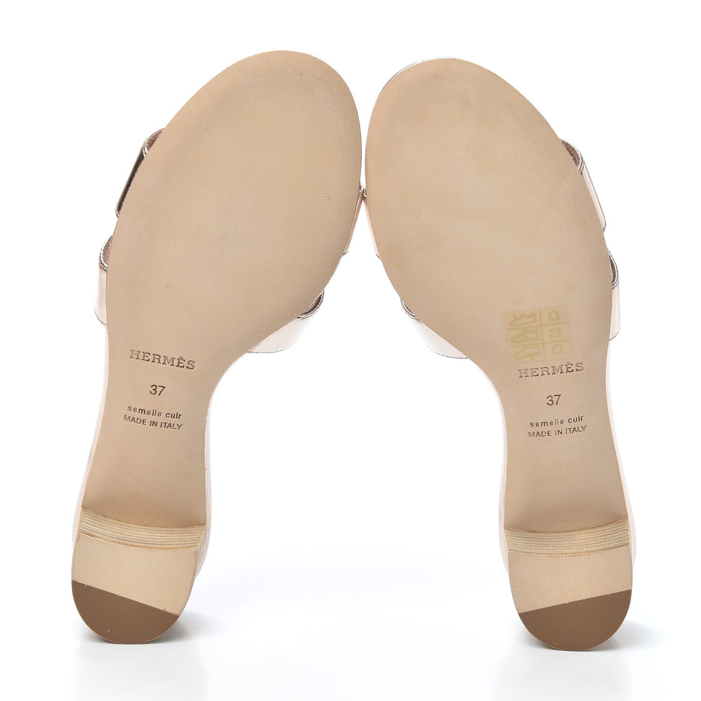 Metallic Nappa Oasis Sandals 37 Rose Dore