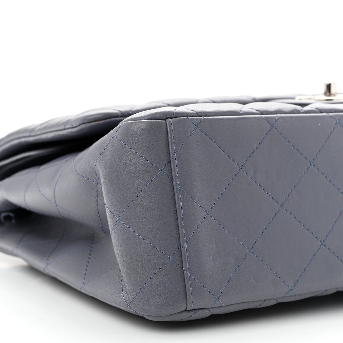 Lambskin Quilted Maxi Double Flap Light Purple