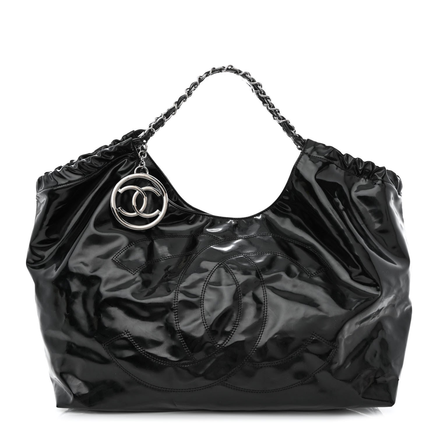 Chanel Vinyl XL Coco Cabas Black 1 of 14