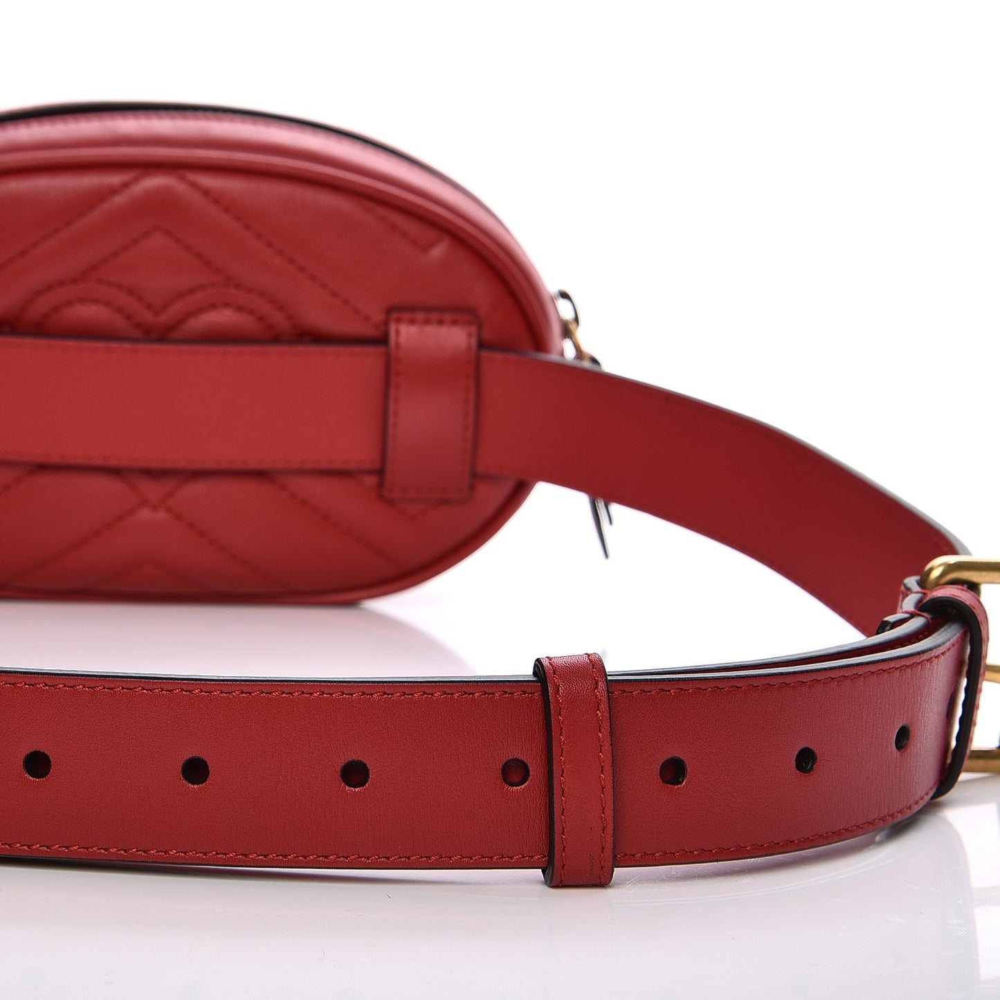 Calfskin Matelasse GG Marmont Belt Bag 95 38 Hibiscus Red